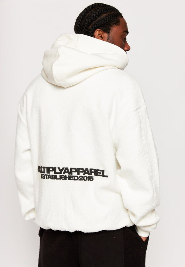 Multiply Spparel Oversize Zip Hoodie BRUSHED Off White Flash Sale