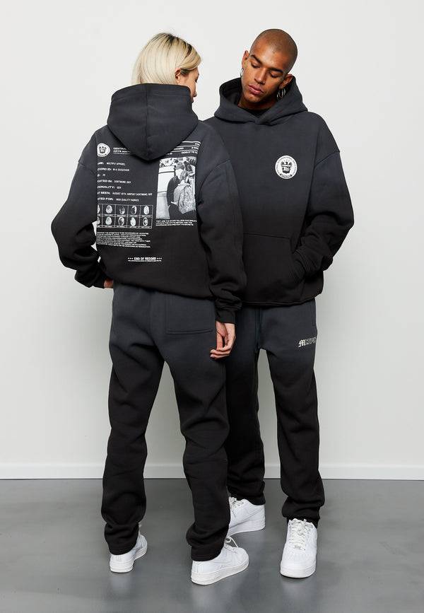 Multiply Spparel Oversize Hoodie SUSPICIOUS Black Soda Washed Begrenztes Angebot