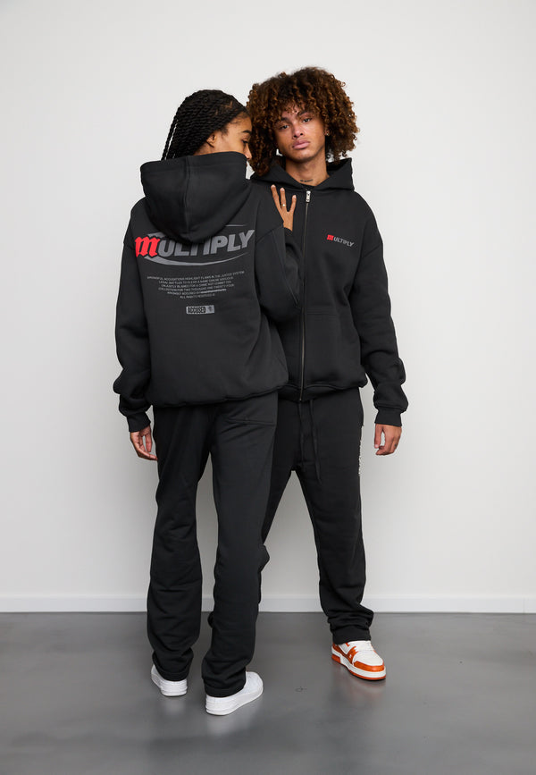 Multiply Spparel Oversize Zip Hoodie ACCUSED Black Soda Washed Black Friday