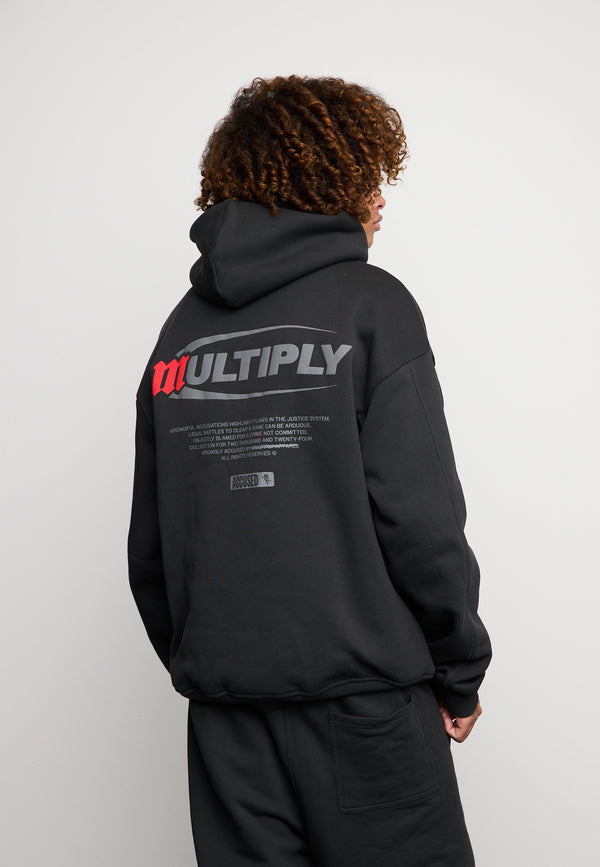 Multiply Spparel Oversize Zip Hoodie ACCUSED Black Soda Washed Black Friday