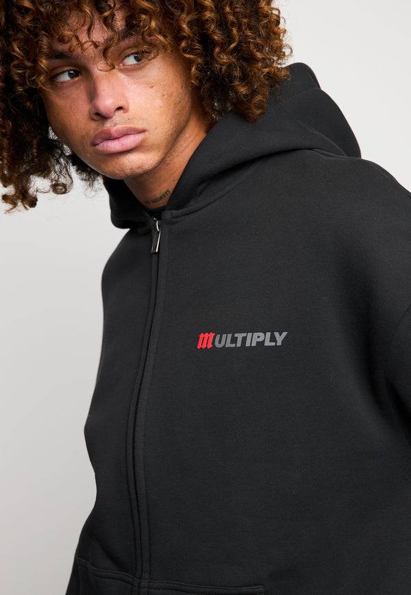 Multiply Spparel Oversize Zip Hoodie ACCUSED Black Soda Washed Black Friday