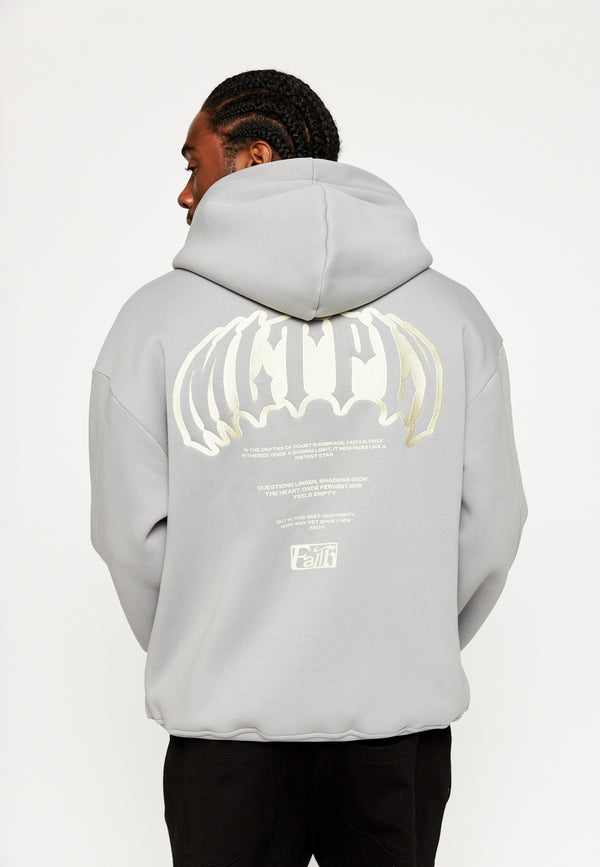 Multiply Spparel Oversize Zip Hoodie FADING FAITH Ultimate Grey Weihnachtsangebot