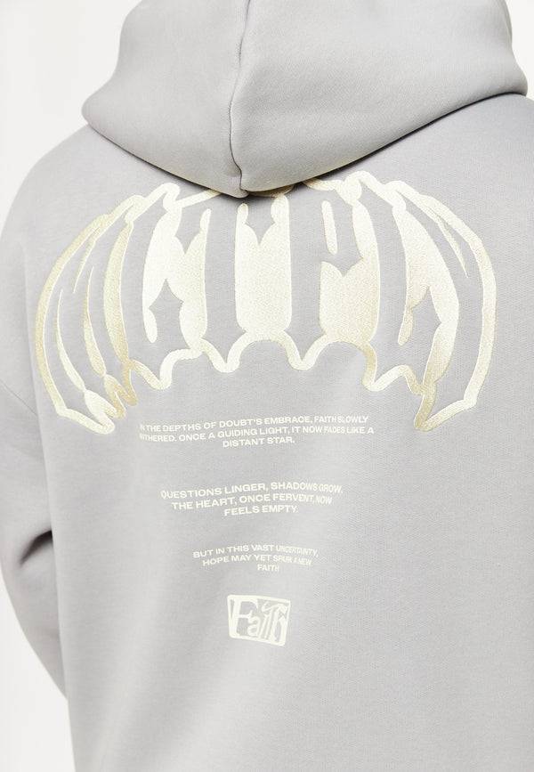 Multiply Spparel Oversize Zip Hoodie FADING FAITH Ultimate Grey Weihnachtsangebot
