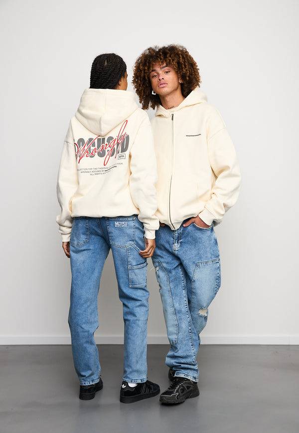 Multiply Spparel Oversize Zip Hoodie CHEATER Egret Osterangebot