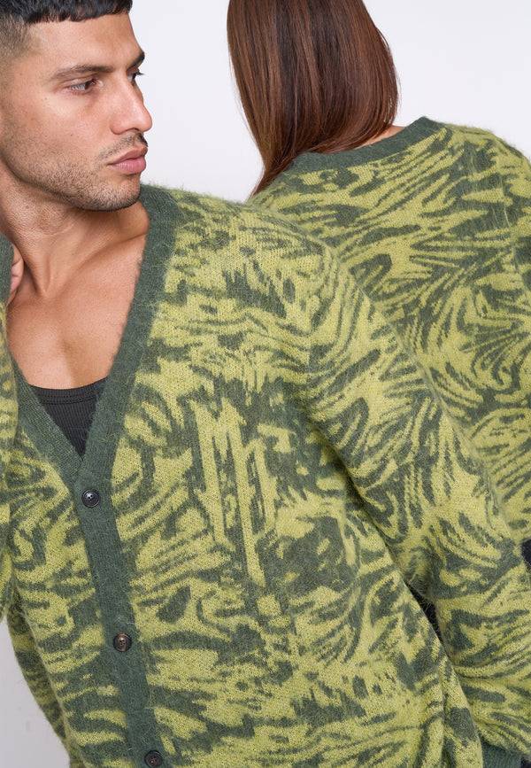 Multiply Spparel Knit Cardigan CONCRETE Four Leaf Clover Valentinstagsangebot