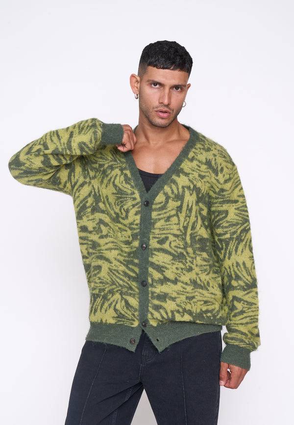 Multiply Spparel Knit Cardigan CONCRETE Four Leaf Clover Valentinstagsangebot