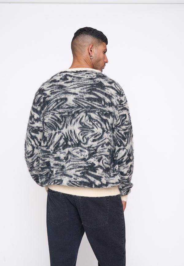Multiply Spparel Knit Cardigan CONCRETE White Swan Jubiläumsangebot