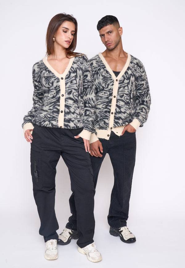 Multiply Spparel Knit Cardigan CONCRETE White Swan Jubiläumsangebot
