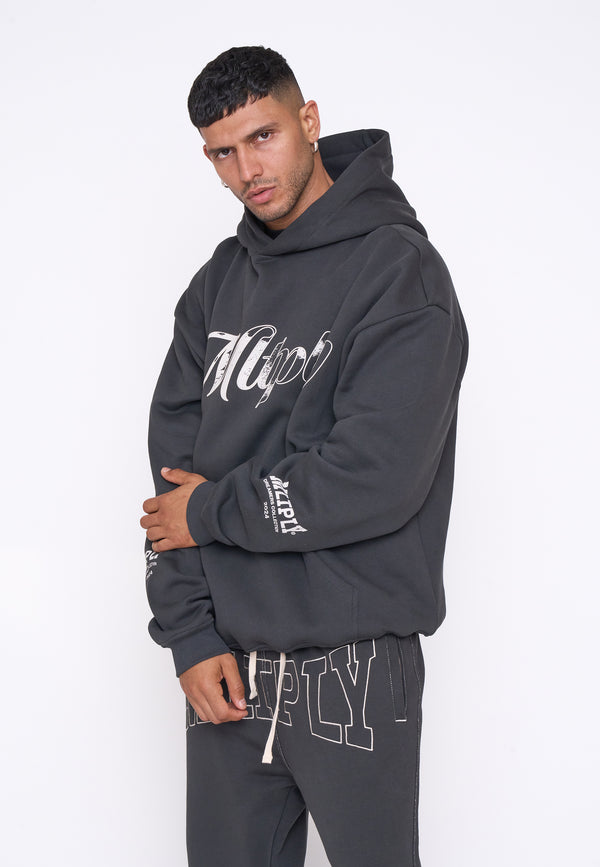 Multiply Spparel Oversize Hoodie STORIES Black Soda Räumungsverkauf
