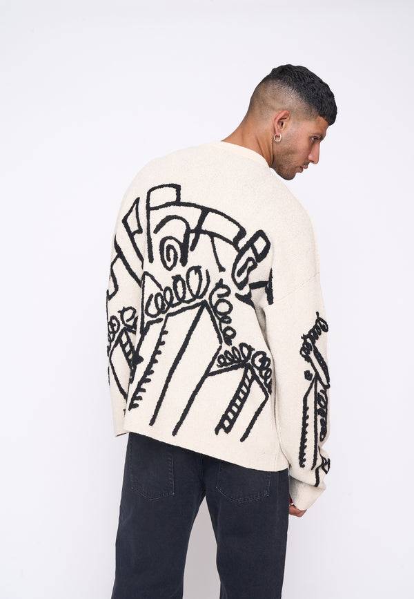 Multiply Spparel Oversize Knit Sweater DOWNTOWN White Swan Tägliche Deals