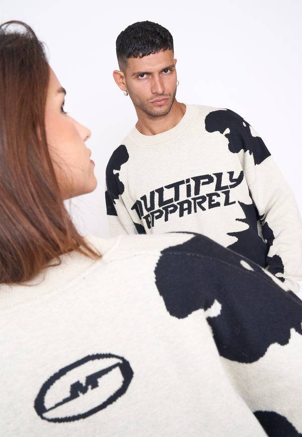 Multiply Spparel Oversize Knit Sweater URBAN White Swan Black Sonderangebote