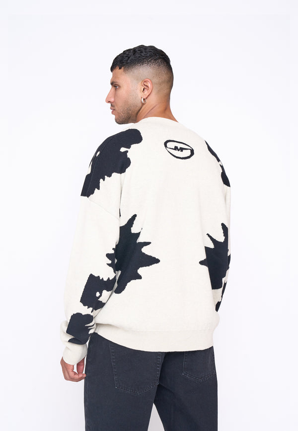Multiply Spparel Oversize Knit Sweater URBAN White Swan Black Sonderangebote