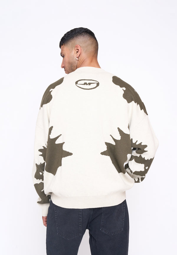 Multiply Spparel Oversize Knit Sweater URBAN White Swan Green Riesige Ersparnisse