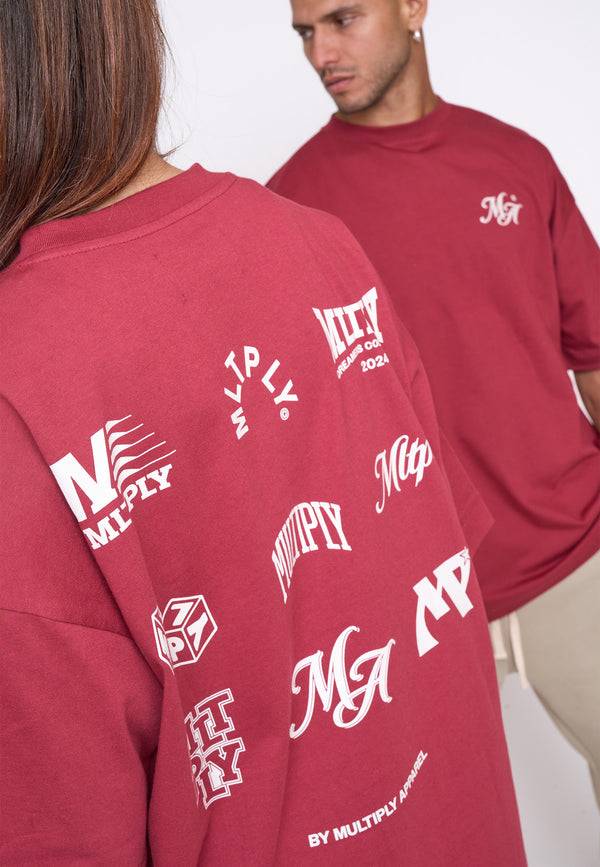 Multiply Spparel Oversize T-Shirt COMPETITION Ruby Wine Super Sparpreis