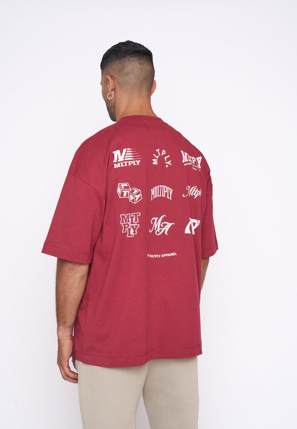 Multiply Spparel Oversize T-Shirt COMPETITION Ruby Wine Super Sparpreis