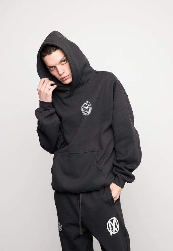Multiply Spparel Oversize Hoodie BOARDING Black Soda Washed Kostenlose Rückgabe