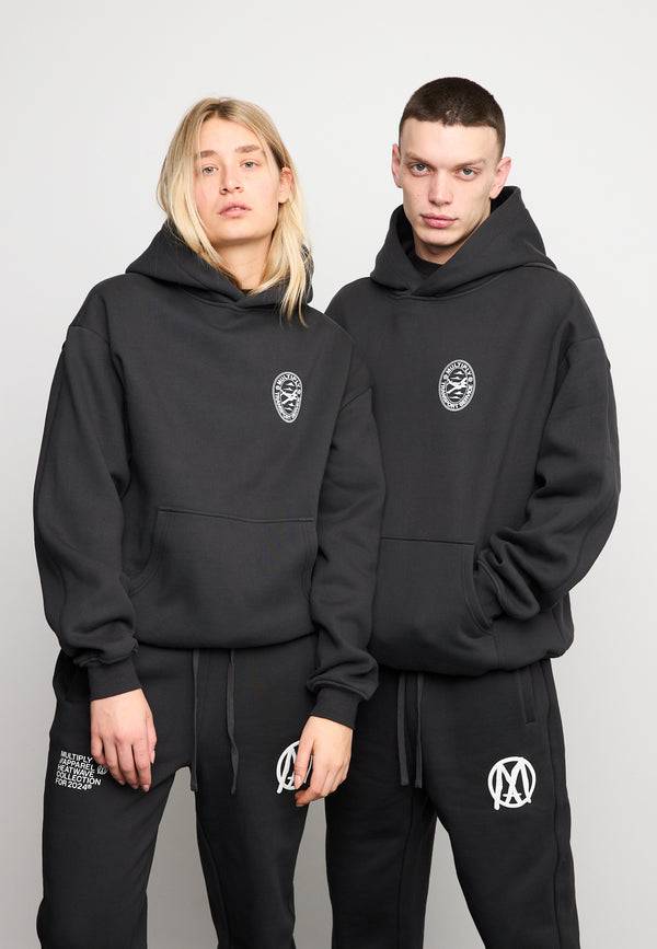 Multiply Spparel Oversize Hoodie BOARDING Black Soda Washed Kostenlose Rückgabe