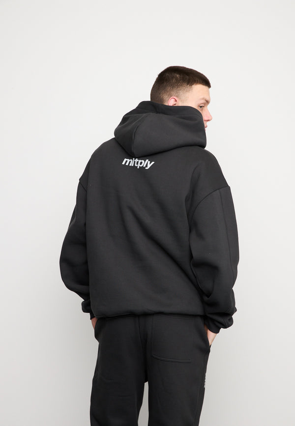 Multiply Spparel Oversize Hoodie APPAREL HEAT Black Soda Washed Begrenzte Freigabe
