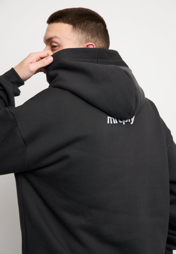 Multiply Spparel Oversize Hoodie APPAREL HEAT Black Soda Washed Begrenzte Freigabe