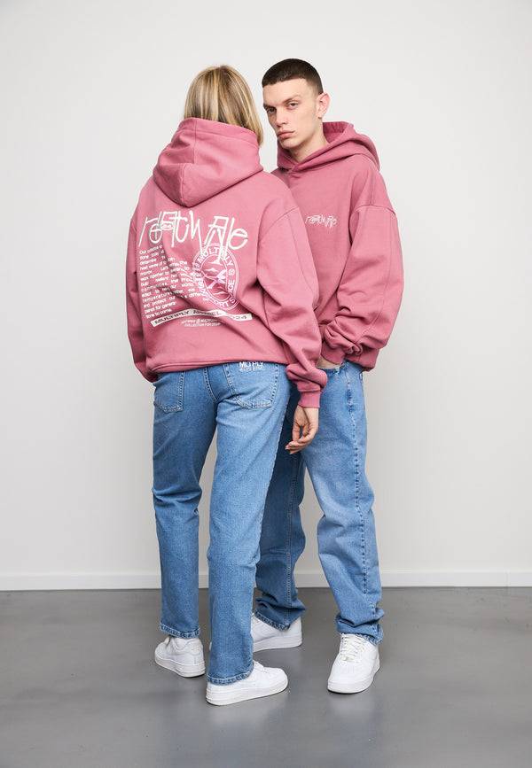 Multiply Spparel Oversize Hoodie OVERHEATING Rose Wine Letzte 3 Tage