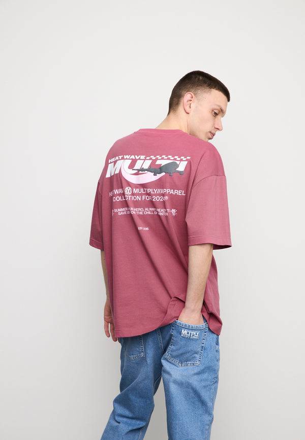 Multiply Spparel Oversize T-Shirt TAKE OFF Rose Wine Letzte 2 Tage