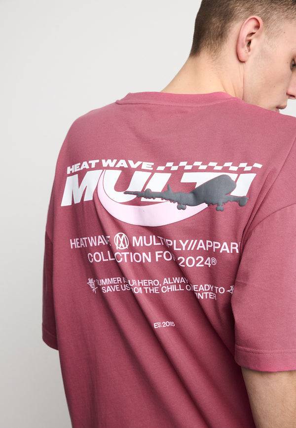 Multiply Spparel Oversize T-Shirt TAKE OFF Rose Wine Letzte 2 Tage