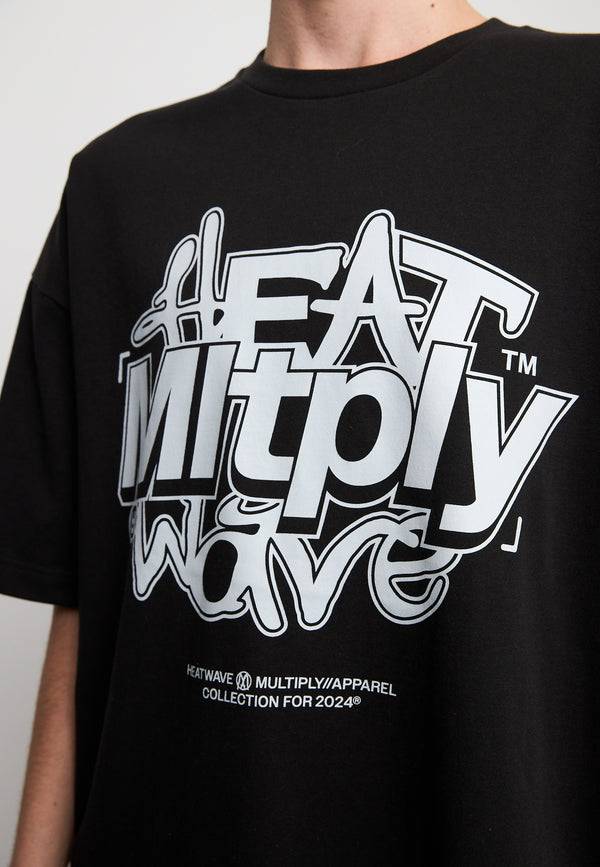 Multiply Spparel Oversize T-Shirt HEAT INDEX Black Soda Washed Bis zu 65% Rabatt