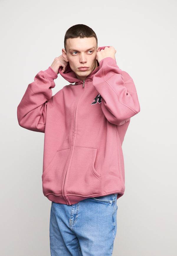 Multiply Spparel Oversize Zip Hoodie SUNNY SIDE Rose Wine Sonderangebot der Fabrik