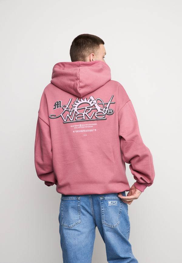 Multiply Spparel Oversize Zip Hoodie SUNNY SIDE Rose Wine Sonderangebot der Fabrik