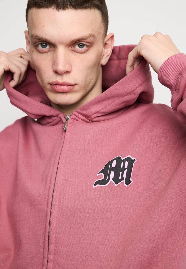 Multiply Spparel Oversize Zip Hoodie SUNNY SIDE Rose Wine Sonderangebot der Fabrik