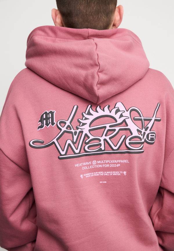 Multiply Spparel Oversize Zip Hoodie SUNNY SIDE Rose Wine Sonderangebot der Fabrik