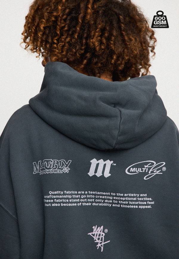 Multiply Spparel Oversize Zip Hoodie WEIGHTY Black Soda Kostenloser Versand international