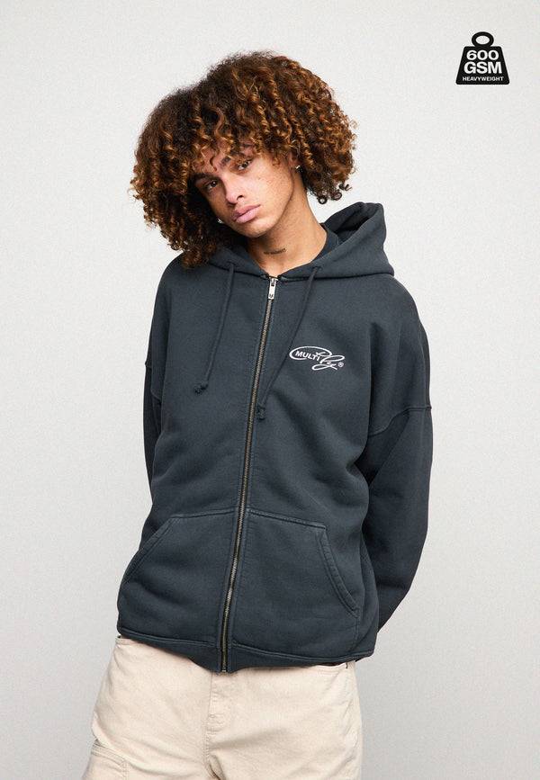 Multiply Spparel Oversize Zip Hoodie WEIGHTY Black Soda Kostenloser Versand international