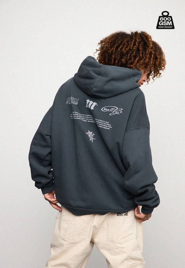 Multiply Spparel Oversize Zip Hoodie WEIGHTY Black Soda Kostenloser Versand international