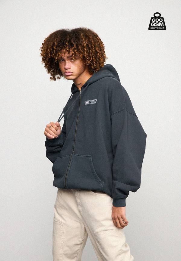 Multiply Spparel Oversize Zip Hoodie HEAVY Black Soda Speichern exportieren