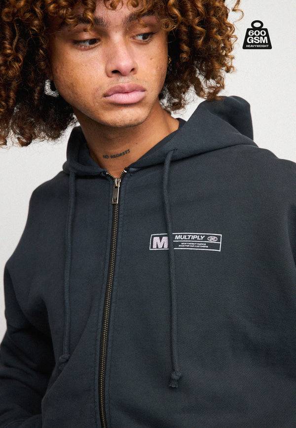 Multiply Spparel Oversize Zip Hoodie HEAVY Black Soda Speichern exportieren
