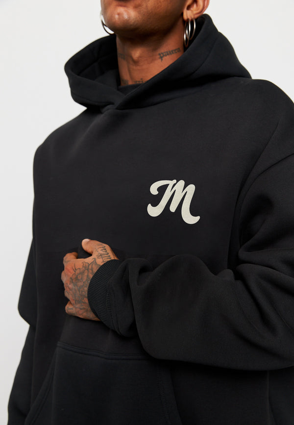 Multiply Spparel Oversize Hoodie M FLORAL 2 Black Soda Washed Black Friday Preise