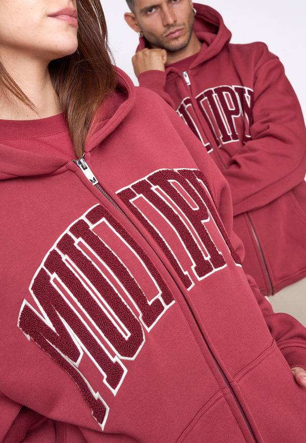 Multiply Spparel Oversize Zip Hoodie MAJOR Ruby Wine Sonderangebot