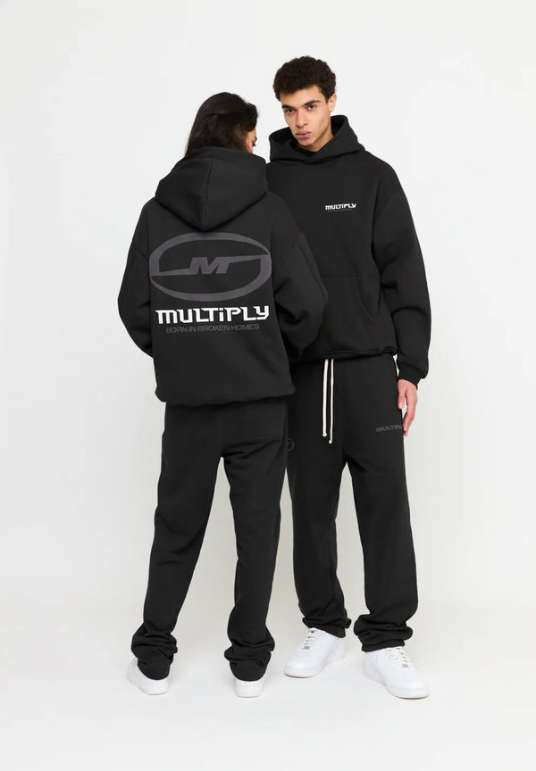 Multiply Spparel Oversize Hoodie BROKEN IDENTITY Black Soda Washed Preisnachlass