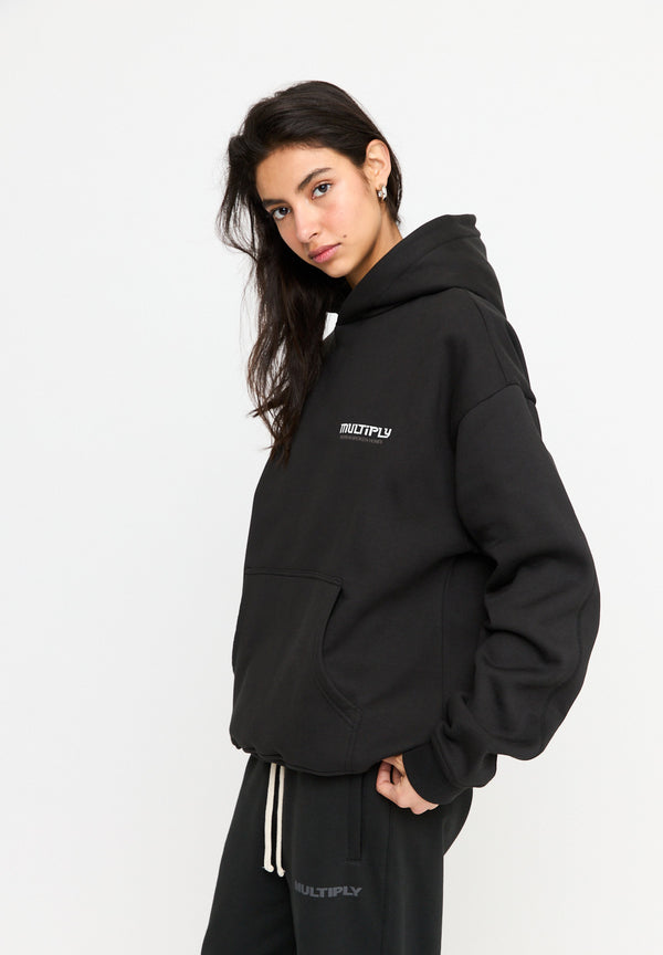 Multiply Spparel Oversize Hoodie BROKEN IDENTITY Black Soda Washed Preisnachlass