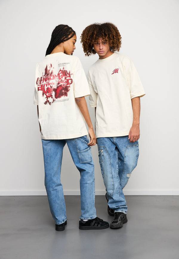 Multiply Spparel Oversize T-Shirt LIBEL Egret Valentinstagsangebot
