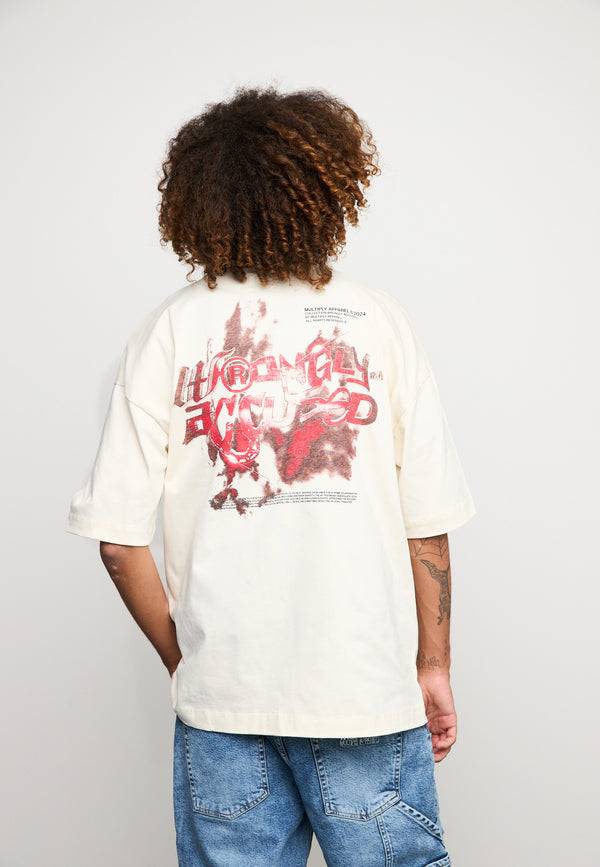 Multiply Spparel Oversize T-Shirt LIBEL Egret Valentinstagsangebot