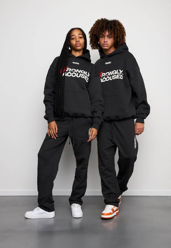 Multiply Spparel Oversize Hoodie INJUSTICE Black Soda Washed Große Rabatte