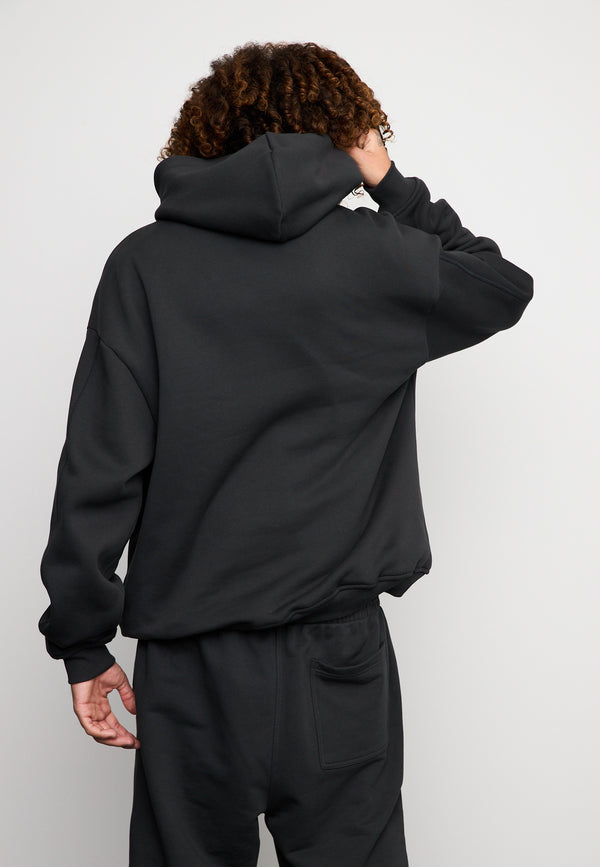 Multiply Spparel Oversize Hoodie INJUSTICE Black Soda Washed Große Rabatte