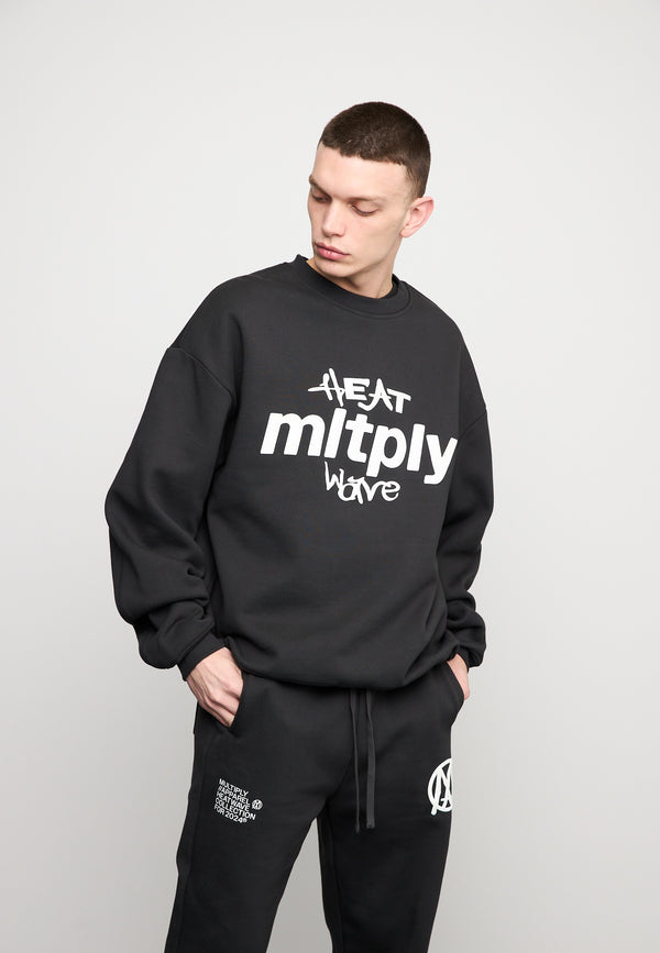 Multiply Spparel Oversize Sweatshirt MLTPLY WAVE Black Soda Washed Neuheiten