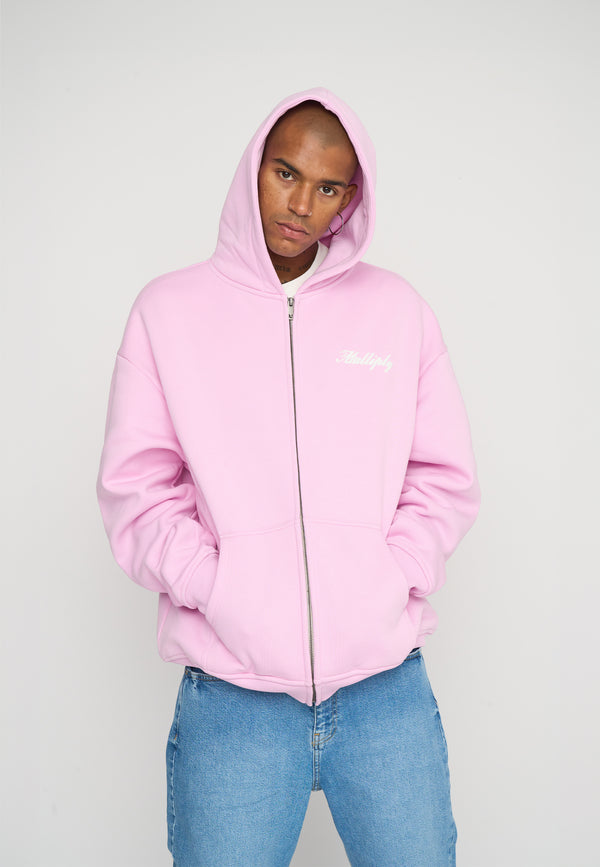 Multiply Spparel Oversize Zip Hoodie OTHER DAYS Pink Lavender Tägliche Deals