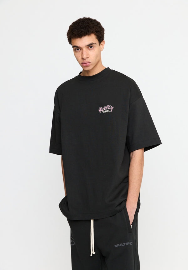 Multiply Spparel Oversize T-Shirt ISOLATION Black Soda Washed Kostenlose Rückgabe