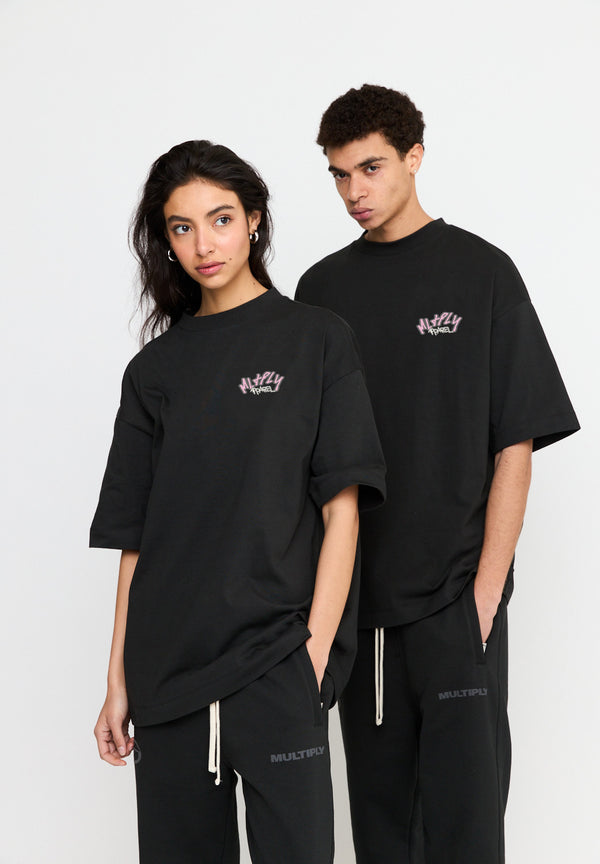 Multiply Spparel Oversize T-Shirt ISOLATION Black Soda Washed Kostenlose Rückgabe