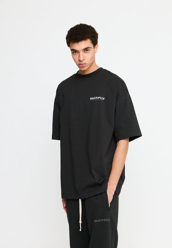 Multiply Spparel Oversize T-Shirt BROKEN IDENTITY Black Soda Washed Begrenzte Freigabe