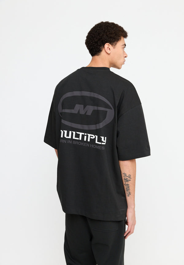 Multiply Spparel Oversize T-Shirt BROKEN IDENTITY Black Soda Washed Begrenzte Freigabe